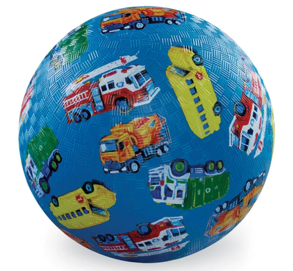 5 Inch Playground Ball - City Vehicles Blue