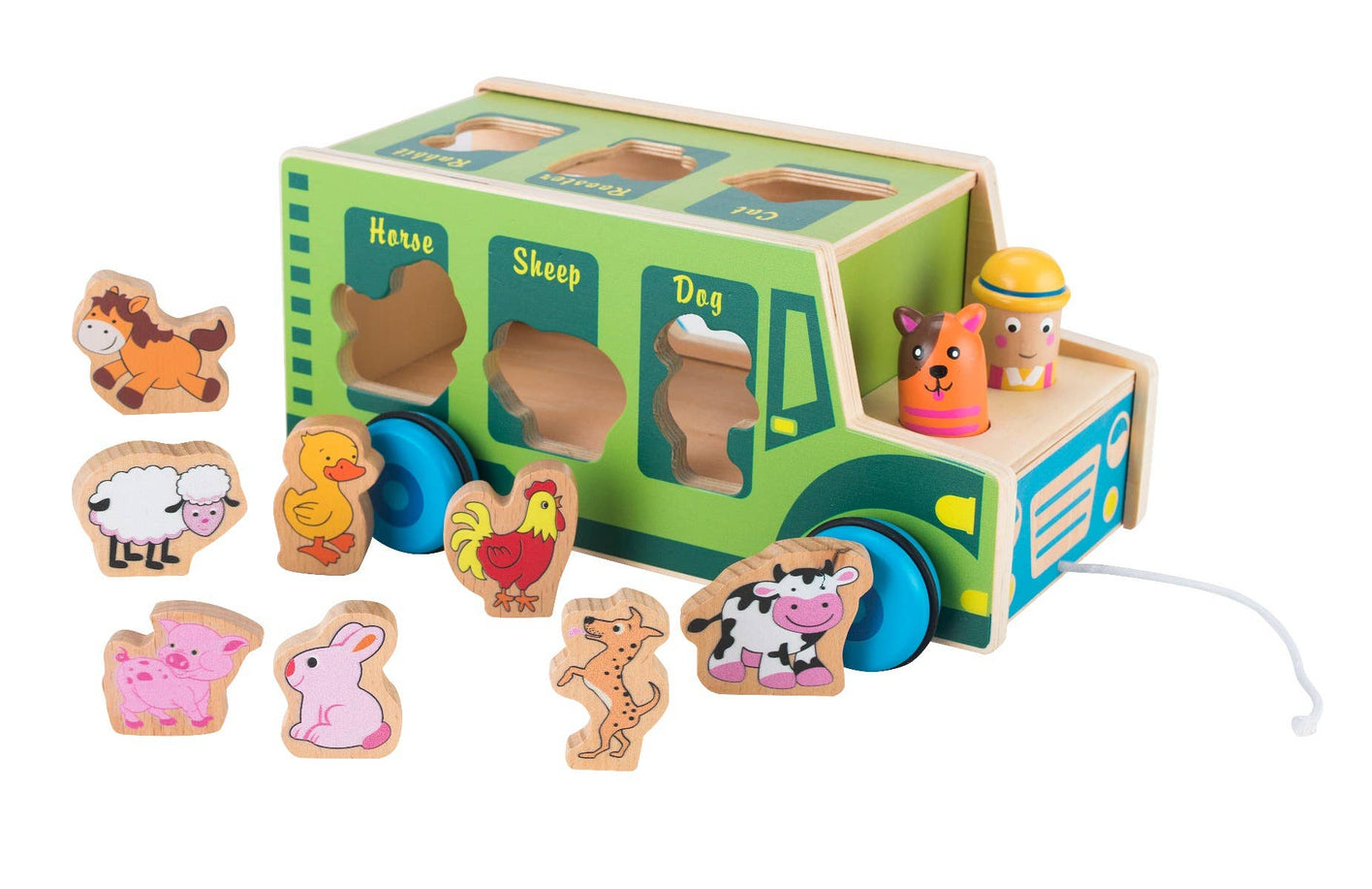 Wooden Animals Shape Sorter Truck